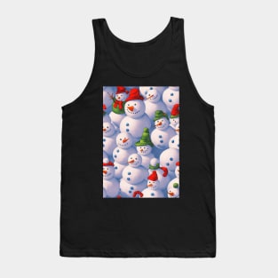 Christmas Seamless Pattern - Snowman #7 Tank Top